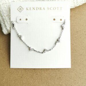 Kendra Scott - Haven Heart White Crystal Silver Strand Necklace - NEW
